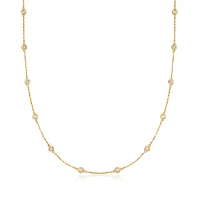 ROSS-SIMONS 0.50- BEZEL-SET DIAMOND STATION NECKLACE IN STERLING SILVER