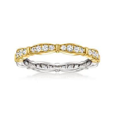 Ross-simons 0.50. Ct. T. W. Diamond Ring In Sterling Silver And 18kt Gold Over Sterling