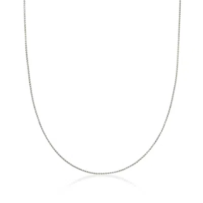 Ross-simons 0.6mm 14kt White Gold Wheat Chain Necklace In Multi