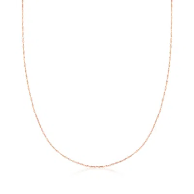 Ross-simons 0.7mm 14kt Rose Gold Rope-chain Necklace In Multi