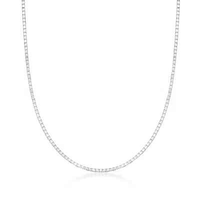 Ross-simons 0.8mm 14kt White Gold Box Chain Necklace In Multi