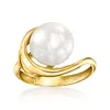 Ross-simons 10-10.5mm Cultured Pearl Asymmetrical Ring In 14kt Yellow Gold In Yellow