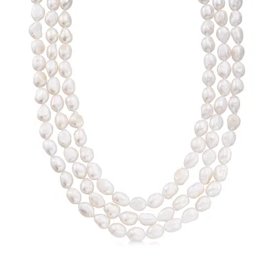 Ross-simons 10-11mm Cultured Baroque Pearl Long Endless Necklace With Sterling Silver Shortener In Multi