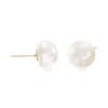 Ross-simons 10-11mm Cultured Button Pearl Stud Earrings In 14kt Yellow Gold In White