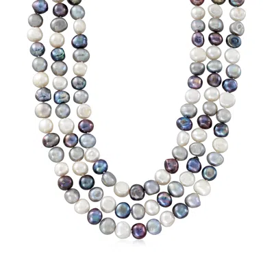 Ross-simons 10-11mm Multicolored Cultured Baroque Pearl 3-strand Endless Necklace