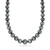 Ross-simons 10-13mm Black Cultured Tahitian Pearl Necklace With 14kt White Gold In Multi