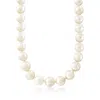 Ross-simons 10.5-11.5mm Cultured Pearl Necklace With Sterling Silver In Silver