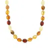 Ross-simons 11-13mm Multicolored Amber Bead Necklace With Sterling Silver In Multi