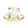 Ross-simons 12-12.5mm Cultured Mabe Pearl And . Diamond Ring In 14kt Yellow Gold In White