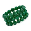 Ross-simons 12mm Green Quartz Bead Jewelry Set: 3 Stretch Bracelets In Multi