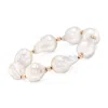 Ross-simons 13-14mm Cultured Baroque Pearl Stretch Bracelet With 14kt Yellow Gold In Multi