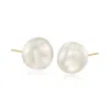 Ross-simons 13-14mm Cultured Baroque Pearl Stud Earrings In 14kt Yellow Gold In White