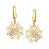 Ross-simons 14kt 2-tone Gold Spiderweb Drop Earrings In Yellow