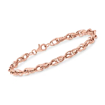 Ross-simons 14kt Rose Gold Double Oval-link Bracelet In Multi