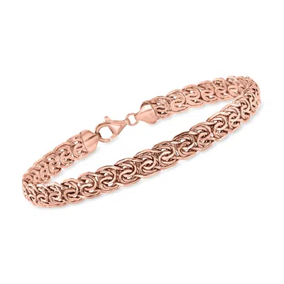 Ross-simons 14kt Rose Gold Flat Byzantine Bracelet In Multi