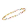 Ross-simons 14kt Tri-colored Gold Heart-link Bracelet In Multi