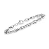 Ross-simons 14kt White Gold Interlocking Double-oval Link Bracelet In Silver