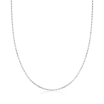 Ross-simons Italian .8mm 14kt White Gold Adjustable Singapore-chain Necklace In Metallic