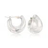Ross-simons 14kt White Gold Puffed Dome Hoop Earrings In White