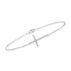 Ross-simons 14kt White Gold Sideways Cross Bracelet With Diamonds In Multi