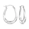 Ross-simons 14kt White Gold Tapered Hoop Earrings In White