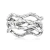 Ross-simons 14kt White Gold Wavy Open-space Ring In Silver