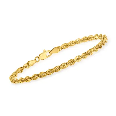 Ross-simons 14kt Yellow Gold 3.2mm Rope Chain Bracelet In White