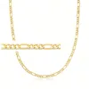 Ross-simons 14kt Yellow Gold 4.2mm Figaro-link Chain Necklace In Multi