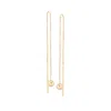 Ross-simons 14kt Yellow Gold Ball Drop Threader Earrings In Yellow