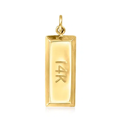 Ross-simons 14kt Yellow Gold Bar Pendant