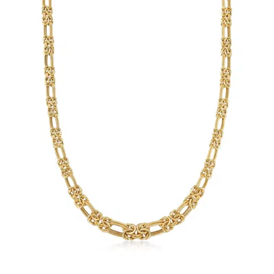 Ross-simons 14kt Yellow Gold Byzantine And Double-link Necklace In Multi