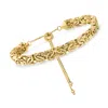 Ross-simons 14kt Yellow Gold Byzantine Bolo Bracelet In Yellow