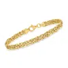 Ross-simons 18kt Yellow Gold Wheat-link Bracelet In Multi