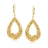 Ross-simons 14kt Yellow Gold Byzantine Open Teardrop Earrings In Yellow