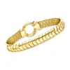 Ross-simons 14kt Yellow Gold Chevron-link Bracelet In Multi
