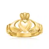Ross-simons 14kt Yellow Gold Claddagh Ring In Yellow