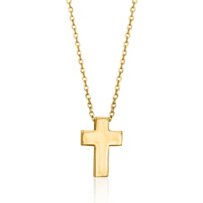 Ross-simons 14kt Yellow Gold Cross Pendant Necklace In Multi