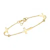 Ross-simons 14kt Yellow Gold Cross Station Bracelet With Diamonds In Multi