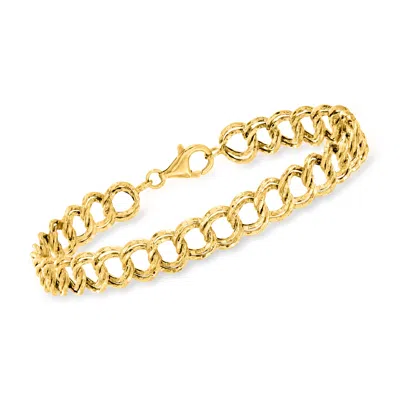 Ross-simons 14kt Yellow Gold Double-oval Link Bracelet In Multi