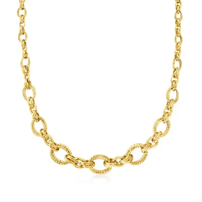 Ross-simons 14kt Yellow Gold Double-oval Link Necklace In Multi