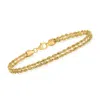 Ross-simons 14kt Yellow Gold Double Rope Chain Bracelet In Multi