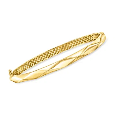 Ross-simons 14kt Yellow Gold Faceted Bangle Bracelet