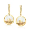 Ross-simons 14kt Yellow Gold Fish And Sand Drop Earrings