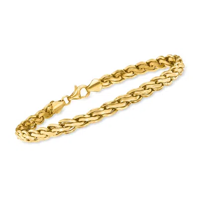Ross-simons 14kt Yellow Gold Flat Rope-chain Bracelet In Multi