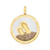Ross-simons 14kt Yellow Gold Flip-flops And Sand Crystal Pendant In Yellow