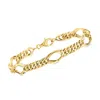 Ross-simons 14kt Yellow Gold Geometric Oval-link Bracelet In Gold