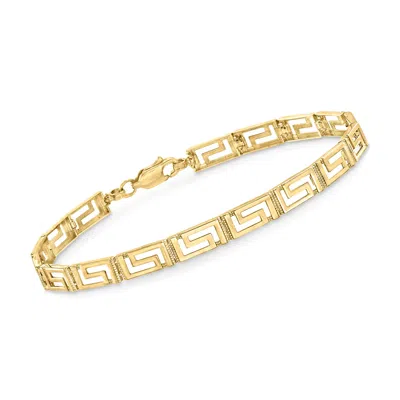 Ross-simons 14kt Yellow Gold Greek Key Bracelet In Multi