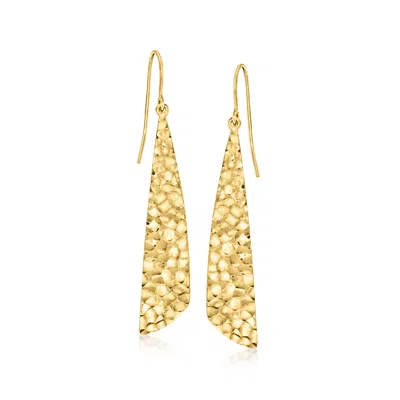 Ross-simons 14kt Yellow Gold Hammered Triangular Drop Earrings