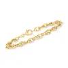 Ross-simons 14kt Yellow Gold Interlocking Double Oval-link Bracelet In Multi