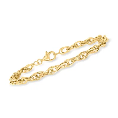 Ross-simons 14kt Yellow Gold Interlocking Double Oval-link Bracelet In Multi